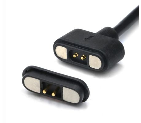 Kabel pengisian 3.0a arus tinggi USB 2 Pin Adaptor pengisian daya sirkular Pin Pogo magnetik
