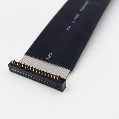 IDC Ribbon Flat Cable Assembly UL2651 28AWG Dengan Konduktor Kawat Tembaga Kaleng