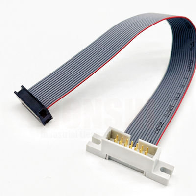 Kabel Flat Elektronik 2.54mm Pitch IDC Flat Ribbon Kabel Konektor Warna Disesuaikan