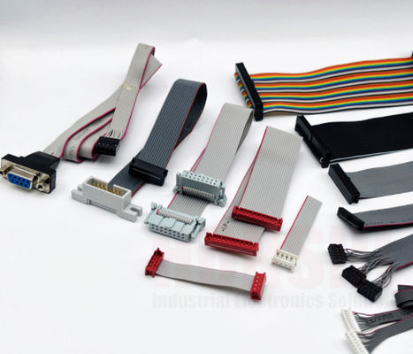IDC Ribbon Flat Cable Assembly UL2651 28AWG Dengan Konduktor Kawat Tembaga Kaleng