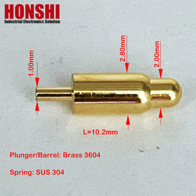 Dia 2.8mm Pria Pogo Pin Konektor Panjang 10.2mm Dip Tipe Spring Loaded Pogo Pins