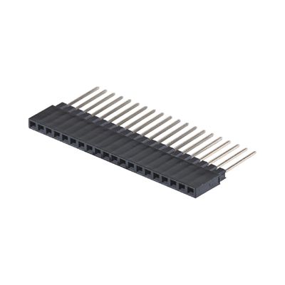 Single Row 180 Degree 40P Female Header Connector 2.54mm Pitch 8.5mm Tinggi Plastik