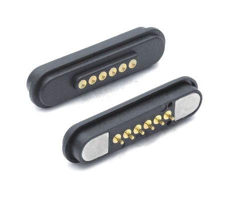Magnetic Connector 6 Pole Pogo Pin 3a Spring Loaded Waterproof Power Charging Connector
