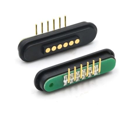 DC12V Magnetic Pogo Pin Waterproof Right Angle Dip Spring Loaded Connector
