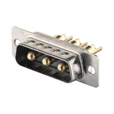 2 - 64 Pin Power D Sub Male Connector 3W3 Hitam / Biru Solder Type Dip Brass