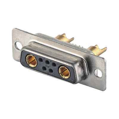 2 - 64 Pin Power D Sub Male Connector 3W3 Hitam / Biru Solder Type Dip Brass