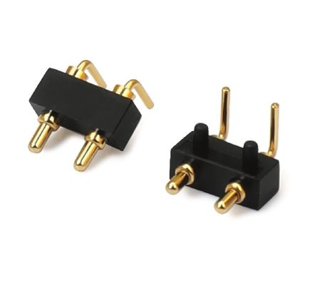 Konektor Tahan Air Pin Pogo Celup Sudut Kanan Baris Tunggal Pogopin Jantan 3.0Mm 2pin