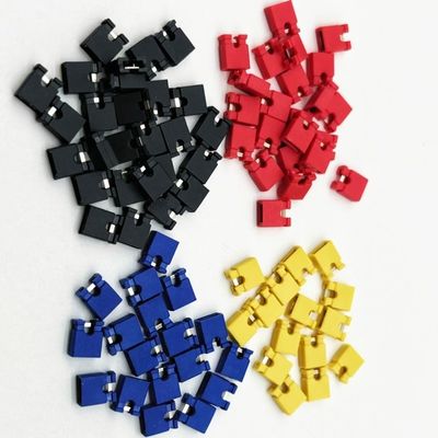 3A-5A 2.54mm Pitch Mini Jumper Tinggi 6.0mm Merah Biru Kuning Hitam dengan Open Form Capping