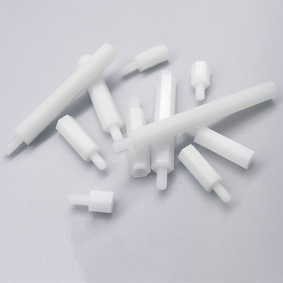 White Nylon Round Plastic Standoff untuk melalui lubang pemasangan pada papan sirkuit cetak