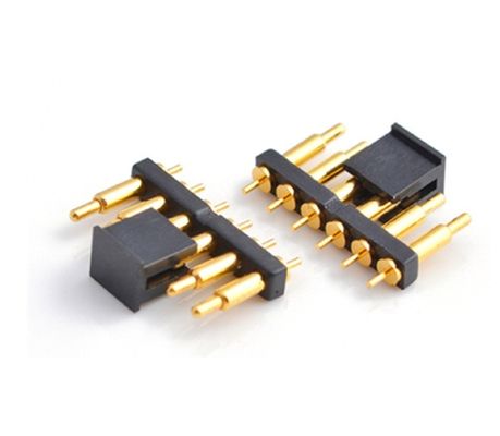 Kustom 2.54mm Pitch Male 6 Pin 1.5mm Konektor PCB Konektor Pin Pogo Bermuatan Pegas