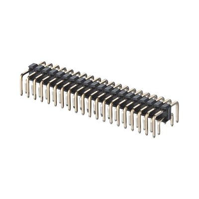 1.27mm Pitch Right Angle Board To Board Connector 2 - 50 Pin Brass Pin Header Connector