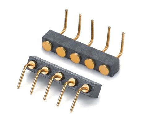 Custom 2.54mm Pitch Spring Loaded Pogo Pin Connector Dip Type Header Wanita 10 Pin