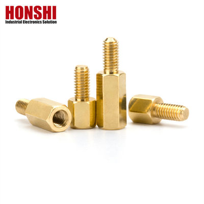 Disesuaikan PCB Spacers Kuningan Threaded Hexagon Studs M2.5 M3 M6 Pria Wanita Standoff