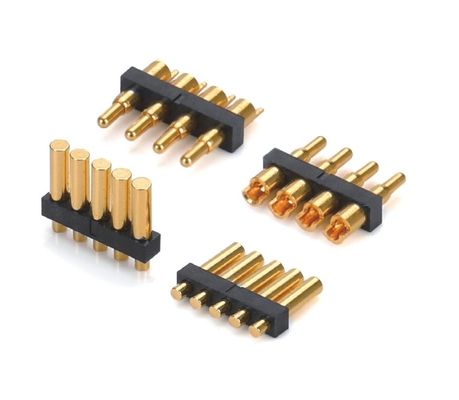 DC12V Pogo Pin Connector 2.54mm 2pin Pria Dengan Cap Pogopin Single Row Right Angle Dip