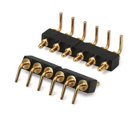 Konektor PCB 5 Pin jantan Pitch 2.54mm tipe celup konektor Pogo Pin pegas