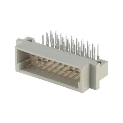 Din 41612 30 Pin Sudut Kanan Pria Pin Konektor Melalui Lubang 3 Baris Vertikal PCB