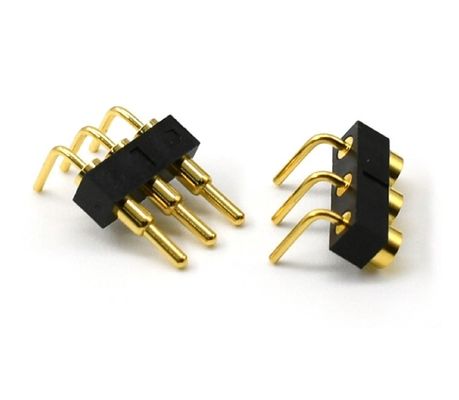 3.0mm pitch 3pin Gold Plated SMT Type Automotive Brass Pogo Pin Connector untuk pcb