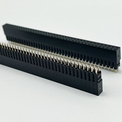 2.54mm Pitch Female Header Connector 8.5mm Tinggi Dual Row 180 Degree Dip Untuk PCB