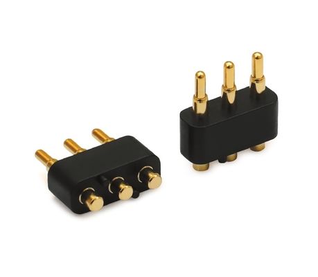 2.5mm 3 Pin Spring Loaded Pogo Pin Connector Untuk Aplikasi Otomotif Tegangan Nomor 1A