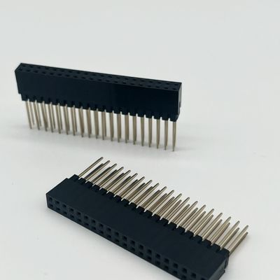 2.54mm Pitch Female Header Connector 8.5mm Tinggi Dual Row 180 Degree Dip Untuk PCB