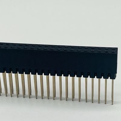 2.54mm Pitch Female Header Connector 8.5mm Tinggi Dual Row 180 Degree Dip Untuk PCB