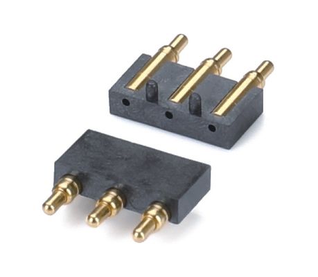 2.5mm Pitch Brass C6801 3 Pin SMT Tipe Pria header Pogo Pin Connector plastik hitam