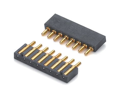 2.5mm Pitch Brass C6801 3 Pin SMT Tipe Pria header Pogo Pin Connector plastik hitam