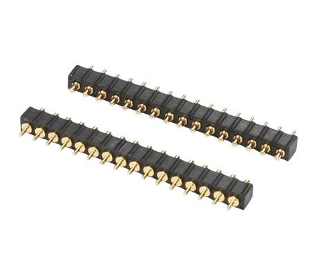 2.54mm 10 Pin Double Row Customize Pogo Pin Connector Plated Gold SMT