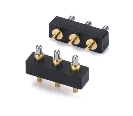 Single Row 3pin 1.5mm Dip Type Plated Gold Brass Pogo pin Connector 2.54mm pitch