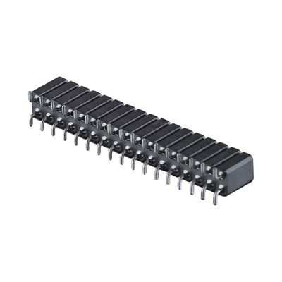 Konektor PCB Mesin Kepala Wanita 2.54mm H7.0mm Sudut Kanan Baris Ganda 2-80Pin