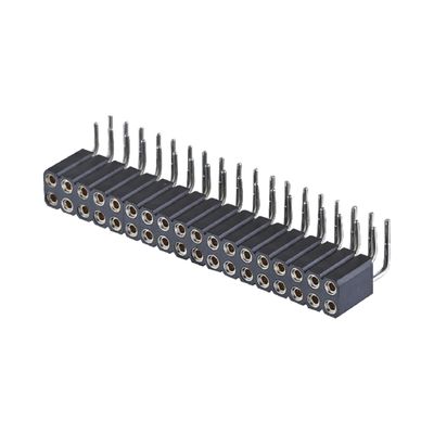 Plating emas Mesin Pin Header 2.54mm SMT SMD Dual Row Right Angle PCB Connector