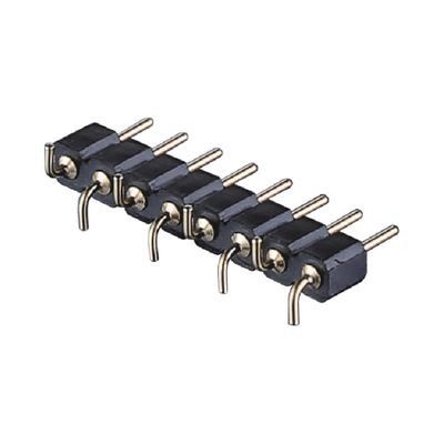 Plating emas Mesin Pin Header 2.54mm SMT SMD Dual Row Right Angle PCB Connector
