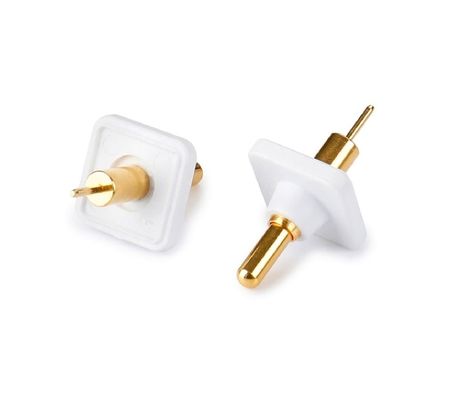 Pria Solder 9.5mm Pogo Pin Connector Kuningan 3.2mm Tinggi Spring Loaded Plated Emas