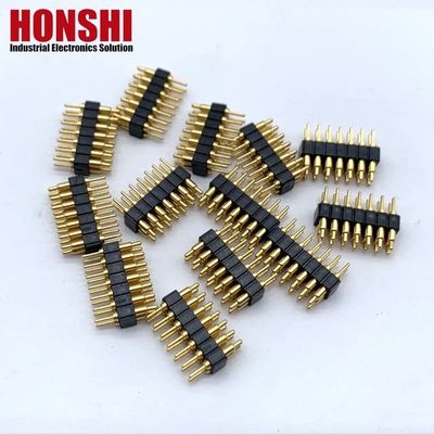 2.54mm H2.5 2x7Pin Pogo Pin Connector Kuningan Spring Loaded Electronic Straight Dip PCB