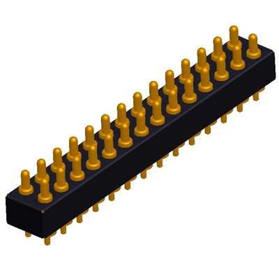 2.54mm H2.5 2x7Pin Pogo Pin Connector Kuningan Spring Loaded Electronic Straight Dip PCB