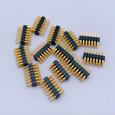 Disesuaikan 2.0mm Pitch Brass Pogo Pin 2 Row 14Pin Spring Loaded Connectors Pria Jenis Kelamin