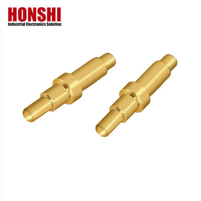 Pria Kuningan Dual Header POGO Pin Spring Loaded Pin Dengan Bahan Kontak Disesuaikan