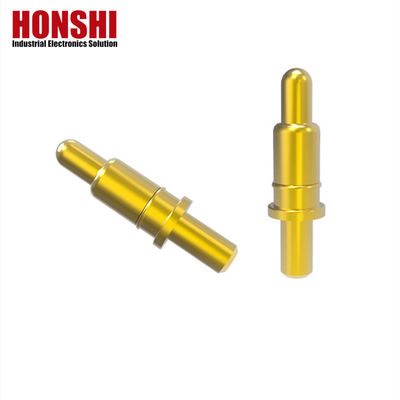 Pria melalui lubang jenis Spring Loaded Pin Connector Kuningan Pogo Pin 120g Spring Force