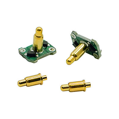 Daya tinggi 9A Baterai Kuningan POGO Pin Konektor Melalui Lubang PCB Spring Loaded Pin