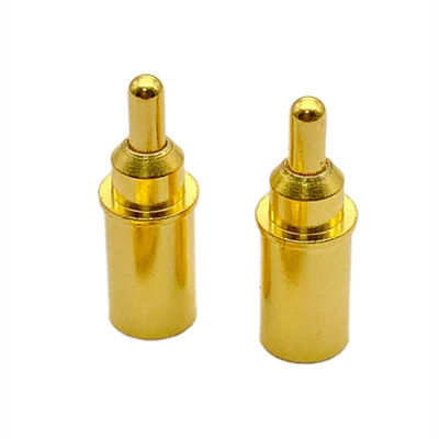 Daya tinggi 9A Baterai Kuningan POGO Pin Konektor Melalui Lubang PCB Spring Loaded Pin