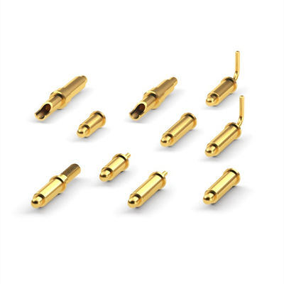 Daya tinggi 9A Baterai Kuningan POGO Pin Konektor Melalui Lubang PCB Spring Loaded Pin
