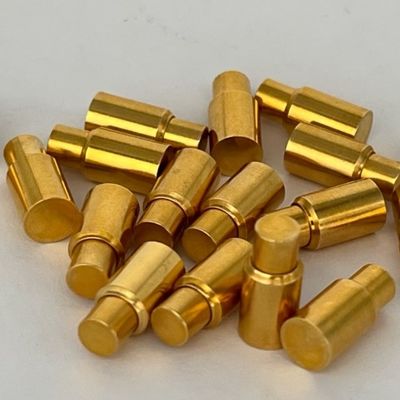 6.0mm C6801 Kuningan Pogo Pin SMT Connector Soldering Type Plated Gold Disesuaikan