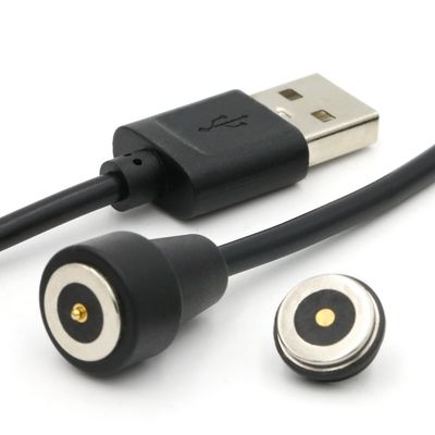 2 Pin Magnetic Pogo Pin Connector Kabel Untuk USB Jenis A M Kabel Putih