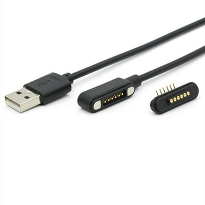IP67 Waterproof PCB Female Pogo Pin Connector Magnetic Cable dengan Gold Flash Plating dan 50mohm Max Contact Resistance