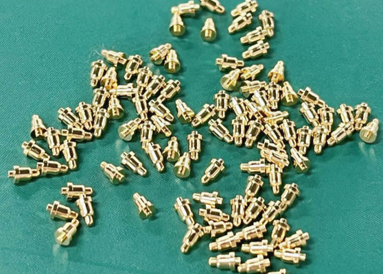 Pria Spring Loaded Pin Gold Plated untuk 3.00mm Pogo Pin Connectors -40 °C- 105 °C Rentang suhu