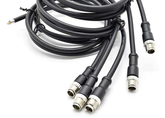 M12 8Pin X-Code Circular Connector Plug Shield Rear Screw Panel Mounting PG9 Untuk Cat6a Ethernet Monitoring Signals