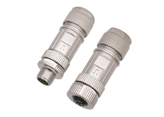 Penghubung M12 Kode X Lingkaran Ethernet 8 Pin Male Female Plug Connector Screw assembly
