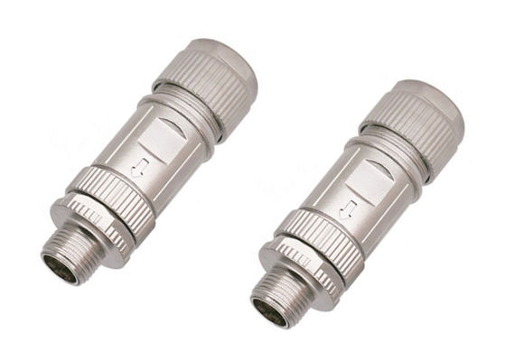 Zinc Alloy Shell Connector M12 8 Pin Male Ethernet Connector Assembly