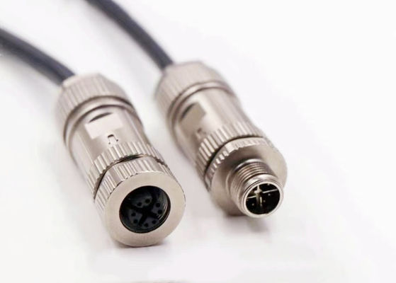 Zinc Alloy Shell Connector M12 8 Pin Male Ethernet Connector Assembly