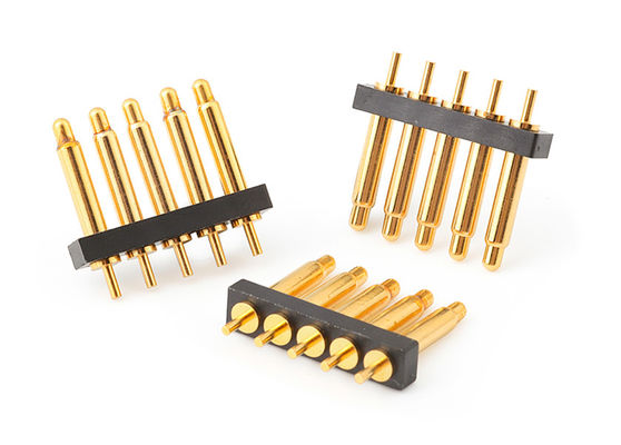 2.54mm 5pin Pogo Pin Connector Dip Type Untuk Spring Pin Connector
